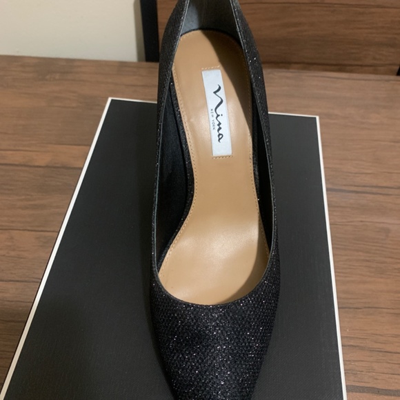 Nina Black Sparkle Shoes (NINA 85- yf) - Picture 2 of 4